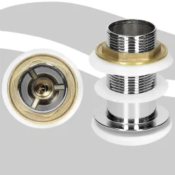 Bouchon de vidange H109mm blanc universel pop-up pour lavabo sans trop-plein avec joints-Luxebath Best