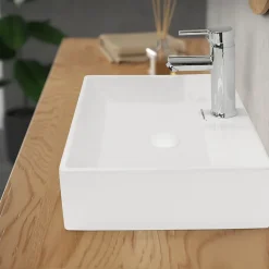 Bouchon de vidange H109mm blanc universel pop-up pour lavabo sans trop-plein avec joints-Luxebath Best