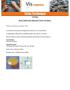 Bouchon Diamètre du corps 5 Diamètre de tête: 6.6 Longueur sous tête 5.5 nylon noir - 100 pièces-Vis Express Hot