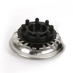 Bouchon d'évier avec caoutchouc, finition chromée polie, en acier-Kibath Hot