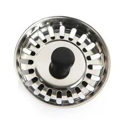 Bouchon d'évier avec caoutchouc, finition chromée polie, en acier-Kibath Hot