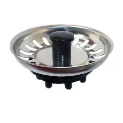 Bouchon d'évier avec caoutchouc, finition chromée polie, en acier-Kibath Hot