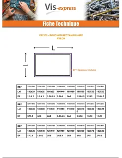 Bouchon rectangle pour tube 160X80 épaisseur tole du tube 3 à 5.5 nylon noir - 1 pièce-Vis Express Online