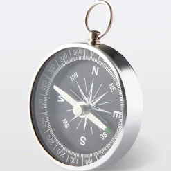 Boussole pointeur satellite aluminium chromé fond noir-Labgear Online