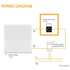 Bouton d'appel lumineux sur deux fils compatible Ding et Dong - - 710803^Extel Online