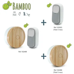 Bouton d'appel supplémentaire sans fil sans pile pour le carillon Bamboo - Bamboo Push - - 102503^Avidsen Discount