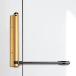 Bras à ressort ferme porte, a corps très fin en Aluminium anodisé or^Hardwarexchange Outlet