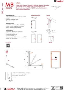 Bras à ressort ferme porte, a corps très fin en Aluminium anodisé argent-Hardwarexchange Discount