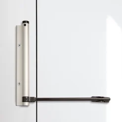 Bras à ressort ferme porte, a corps très fin en Aluminium anodisé argent-Hardwarexchange Discount