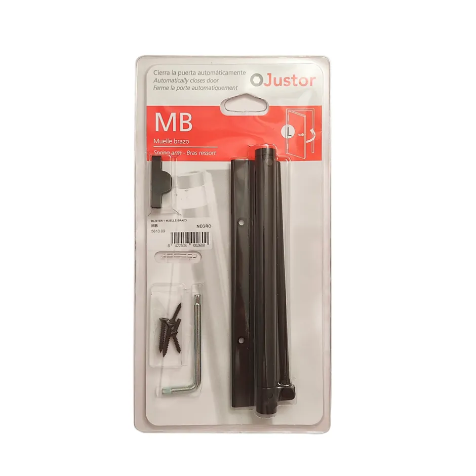 Bras à ressort ferme porte, a corps très fin en Aluminium anodisé noir-Hardwarexchange