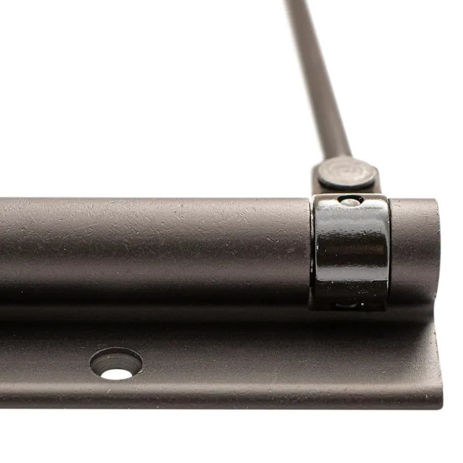Bras à ressort ferme porte, a corps très fin en Aluminium anodisé noir-Hardwarexchange