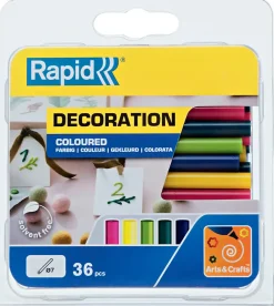 Bâtons de colle colorée Ø7mm x 94mm, lot de 36 x 5 couleurs^Rapid Sale