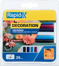 Bâtons de colle colorée pour décoration Ø7mm x 94mm, lot de 36 x 5 couleurs^Rapid