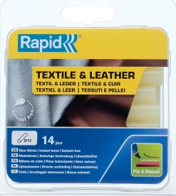 Bâtons de colle pour textiles & cuir Ø12mm x 94mm, lot de 14^Rapid Discount