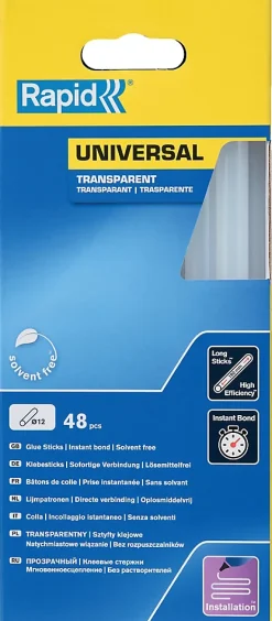 Bâtons de colle universelle transparenteØ12mm x 190mm, lot de 48^Rapid Clearance
