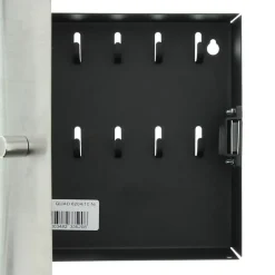 Burg Wächter Quad 6204/10 Ni - Boîte à clés murale en acier inoxydable, 10 crochets, fermeture magnétique-Burg-Wachter