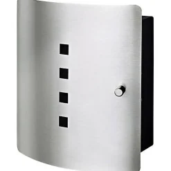 Burg Wächter Quad 6204/10 Ni - Boîte à clés murale en acier inoxydable, 10 crochets, fermeture magnétique-Burg-Wachter
