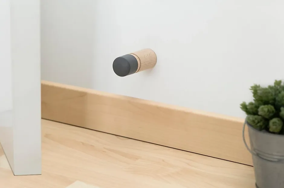 Butée murale Rei bois hêtre ⌀3,5x H.9 cm- Discount