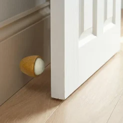 Butoir ø28 x Hauteur 40 mm mur hêtre verni-Diall Clearance