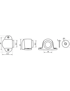 Butoir de porte à aimant, corps alliage, fixation au sol, blanc mat --Thirard Best