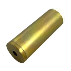 Butoir mural en laiton poli & bouchon amortisseur en élastomère (caoutchouc) blanc. Diamètre 25mm longueur 80mm. MADE IN FRANCE.-Civic Industrie Online