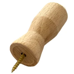 Butoir mural MADE IN FRANCE en hêtre & bouchon amortisseur en élastomère (caoutchouc) blanc. Diamètre 26mm et longueur 80mm.^Civic Industrie Clearance