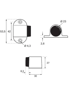 Butoir pour porte lourde à visser, fixation au sol, noir-^Thirard Outlet