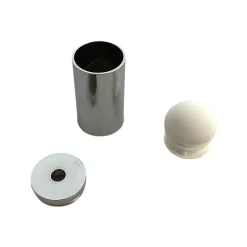 Butoirs mural MADE IN FRANCE en laiton chromé & bouchon amortisseur en élastomère (caoutchouc) blanc. Diamètre 25mm et longueur 60-Civic Industrie