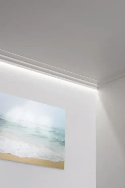 C390 STEPS Corniche plafond pour éclairage indirect et cache tringle à rideaux - 6x10x200cm (h x p x L) - A l'unité^Orac Decor Clearance