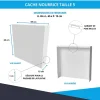 Cache nourrice plomberie en acier Blanc - Largeur fixe - Taille 5 : 650 x 650 x 150 mm-Atole Online