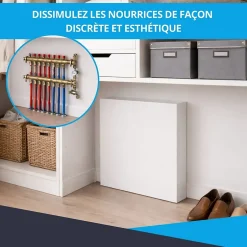 Cache nourrice plomberie en acier Blanc - Largeur fixe - Taille 4 : 640 x 450 x 150 mm^Atole Hot