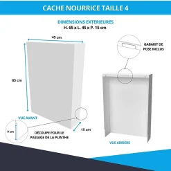 Cache nourrice plomberie en acier Blanc - Largeur fixe - Taille 4 : 640 x 450 x 150 mm^Atole Hot