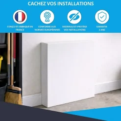 Cache nourrice plomberie en acier Blanc - Largeur fixe - Taille 6 : 650 x 850 x 150 mm-Atole