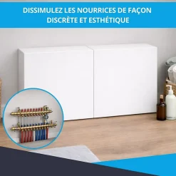 Cache nourrice plomberie en acier Blanc - Largeur réglable - Taille 3 : 650 x 355 à 650 x 150 mm^Atole Best