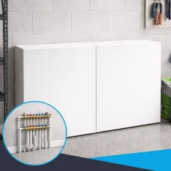 Cache nourrice plomberie en acier Blanc - Largeur réglable - Taille 3 : 650 x 355 à 650 x 150 mm^Atole Best