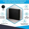 Cache nourrice plomberie en acier Noir - Largeur fixe - Taille 5 : 650 x 650 x 150 mm^Atole