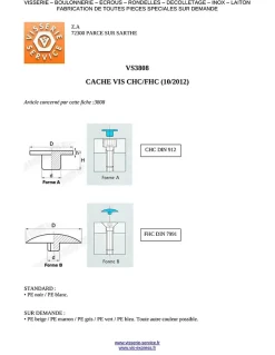 Cache tête Vis CHC FHC Clé de 4 HC4 4.2X16.5 Nylon Gris - 100 pièces^Vis Express