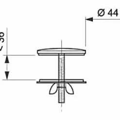Cache-trou en laiton chromé Ø 43 mm-Wirquin Online