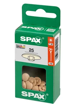 Cache-vis vis torx T20 beige 25 pièces-Spax France New