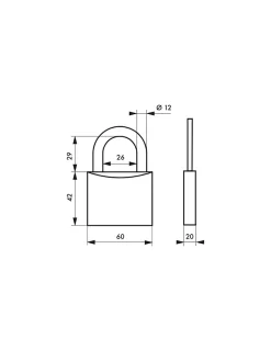 Cadenas à clé Cinox, inox, extérieur, anse inox, 60mm, 3 clés --Thirard Clearance