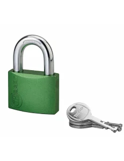 Cadenas à clé Colorful, laiton, intérieur, anse acier, 50mm, 3 clés --Thirard Online