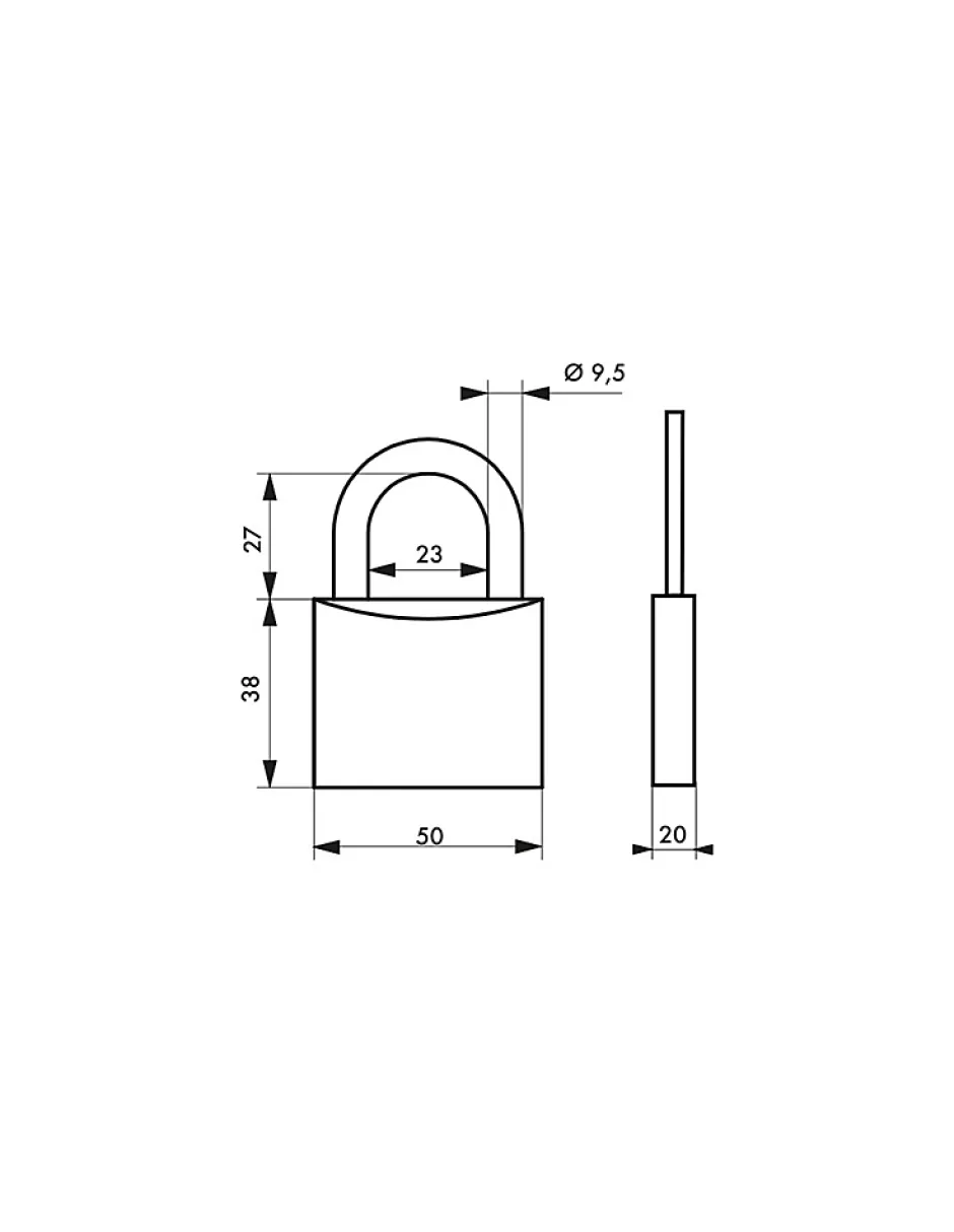 Cadenas à clé Colorful, laiton, intérieur, anse acier, 50mm, 3 clés --Thirard Online