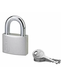 Cadenas à clé Colorful, laiton, intérieur, anse acier, 50mm, 3 clés --Thirard Online