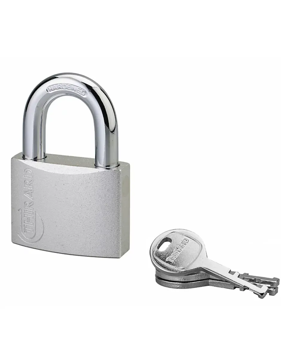 Cadenas à clé Colorful, laiton, intérieur, anse acier, 50mm, 3 clés --Thirard Online