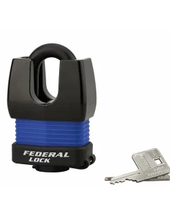Cadenas à clé Fédéral Lock Docker, extérieur, acier cémenté, double verrouillage, 55mm, 2 clés -^Thirard Online