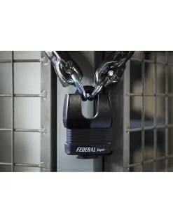Cadenas à clé Fédéral Lock Docker, extérieur, acier cémenté, double verrouillage, 55mm, 2 clés -^Thirard Online