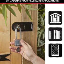 Cadenas à clé Excell M1EURDLH acier laminé l.45 mm hauteur de l'anse 51 mm-Master Lock Hot