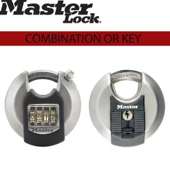 Cadenas à clé Excell M40EURD disque en acier inoxydable Ø70 mm hauteur de l'anse 16 mm-Master Lock Outlet