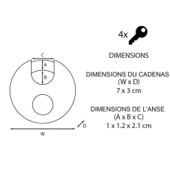 Cadenas à clé Excell M40EURD disque en acier inoxydable Ø70 mm hauteur de l'anse 16 mm-Master Lock Outlet