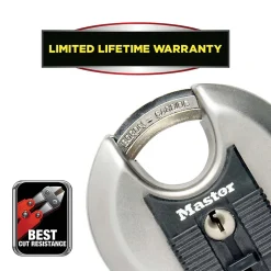 Cadenas à clé Excell M40EURD disque en acier inoxydable Ø70 mm hauteur de l'anse 16 mm-Master Lock Outlet